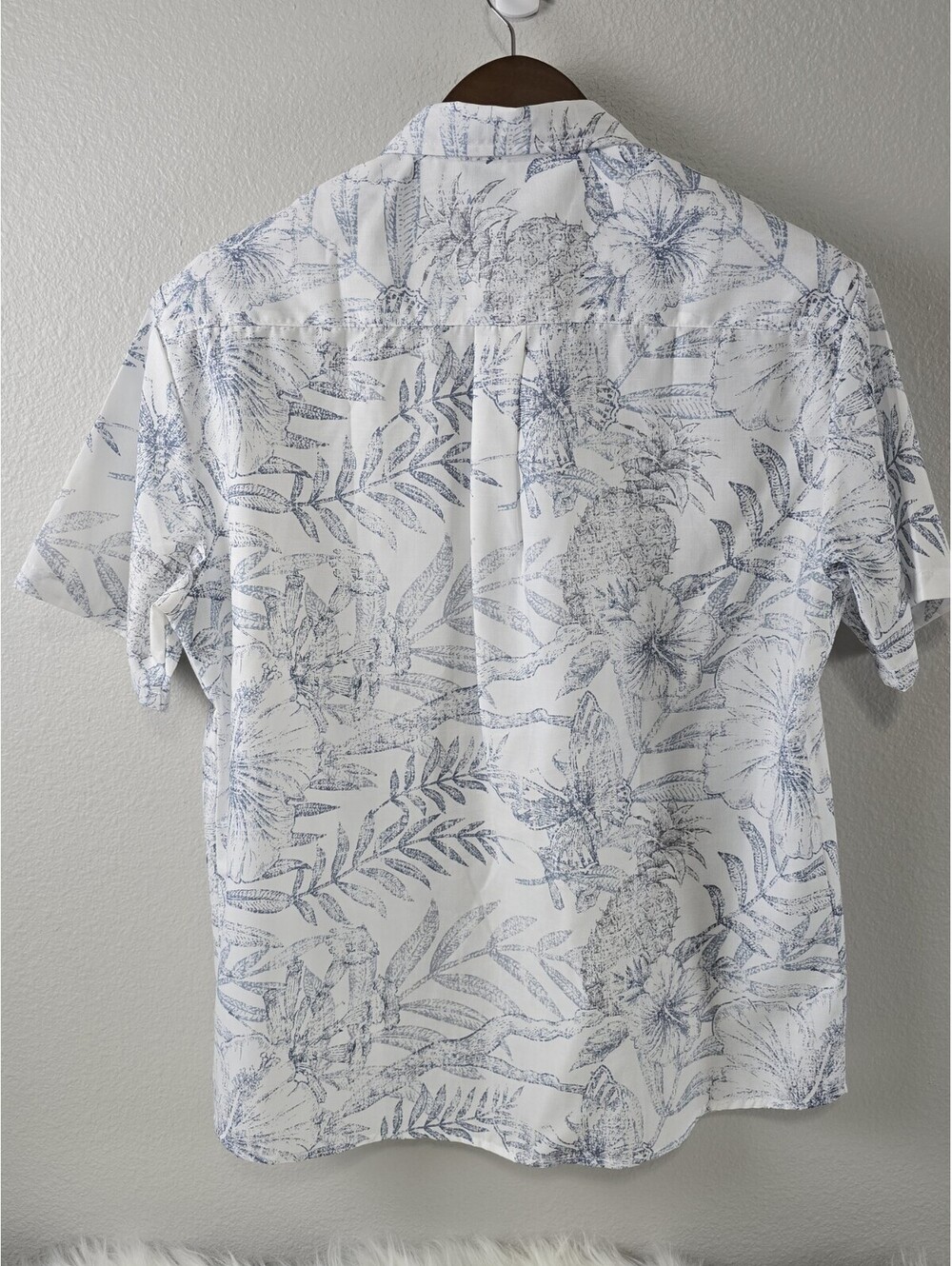 Jogal Men's Short Sleeve Hawaiian Pineapple Palm Print Shirt Size Large New - Picture 4 of 7